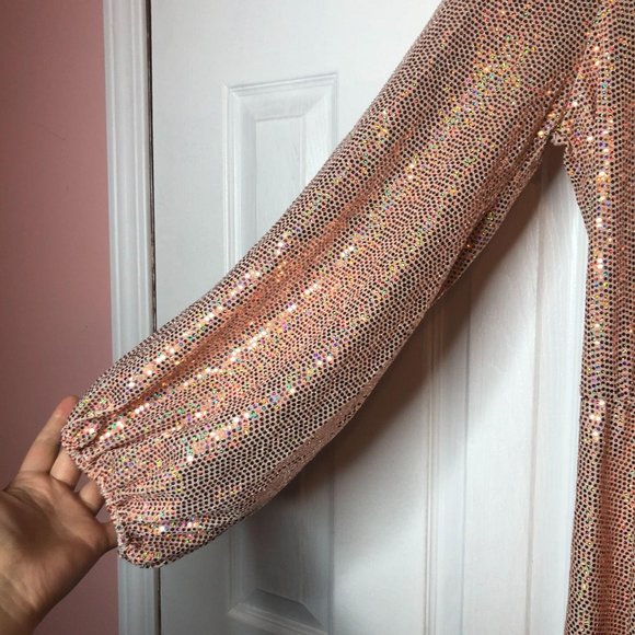 Good Time USA Champagne Sparkle Dress 2x - Picture 3 of 10